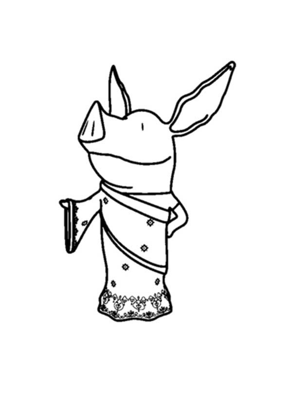 600x834 Princess Olivia The Pig Coloring Page