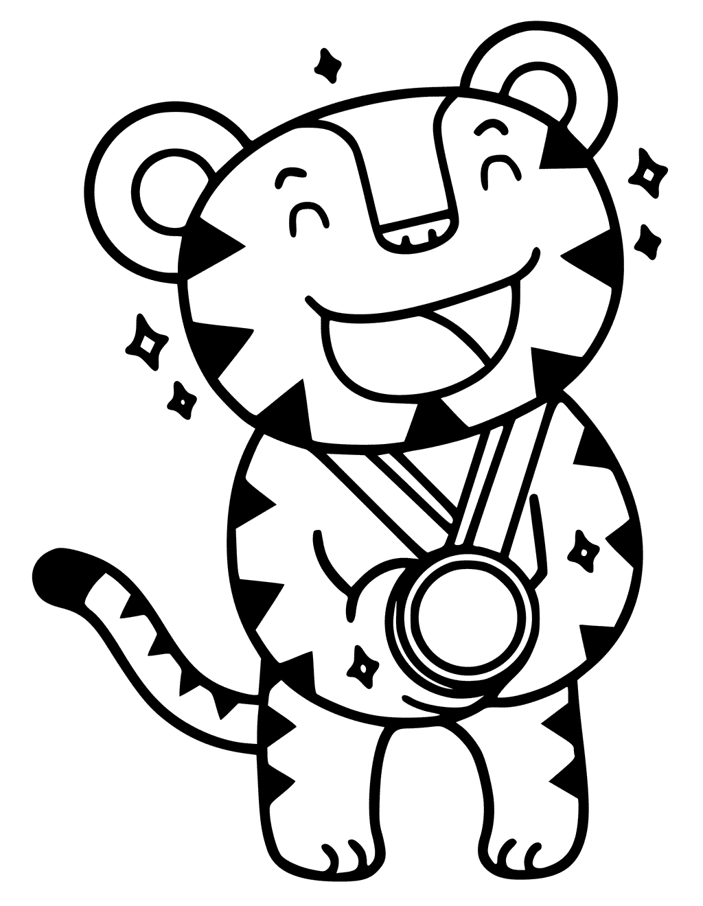 1024x1320 Olympic Mascot With Olympic Medal Coloring Pages