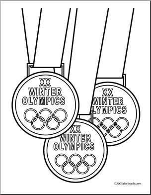 304x392 Coloring Page Winter Olympic Medals