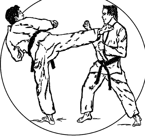 600x572 Olympic Sport Karate Coloring Pages Batch Coloring