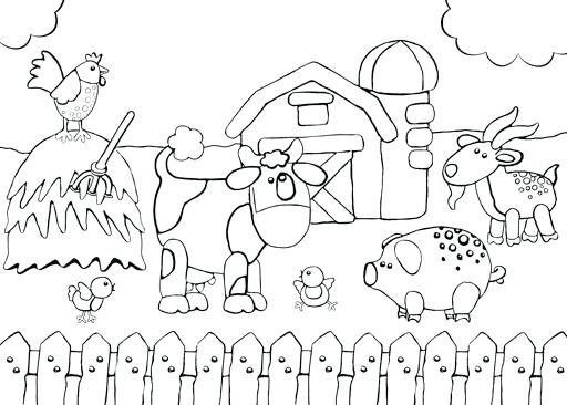 512x366 Farm Coloring Books Together With Farm Coloring Pages And Farm