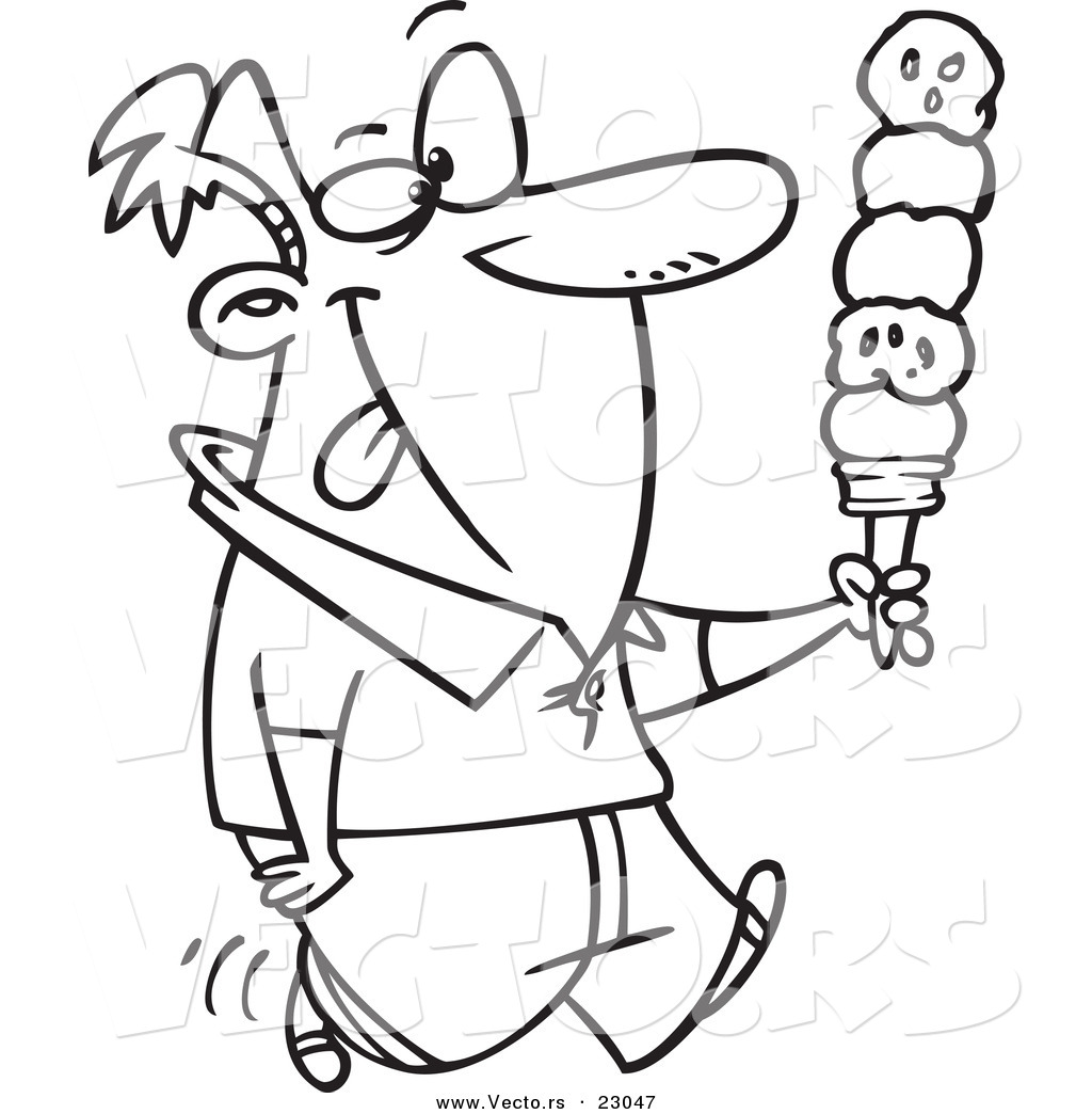 1024x1044 Vector Of A Cartoon Guy With Lots Of Ice Cream Scoops