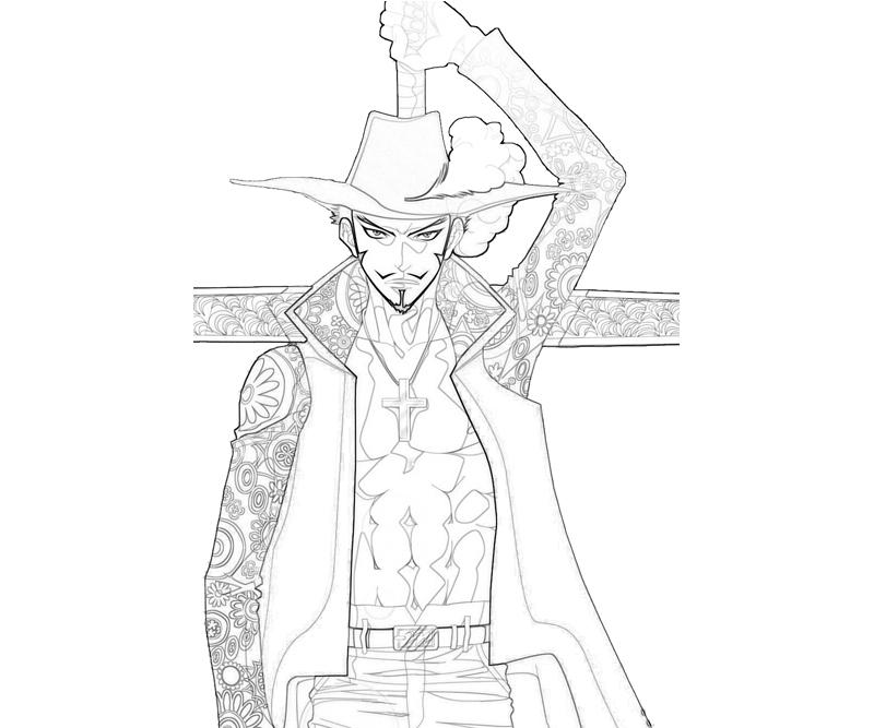 800x667 One Piece Dracule Mihawk Best How Coloring