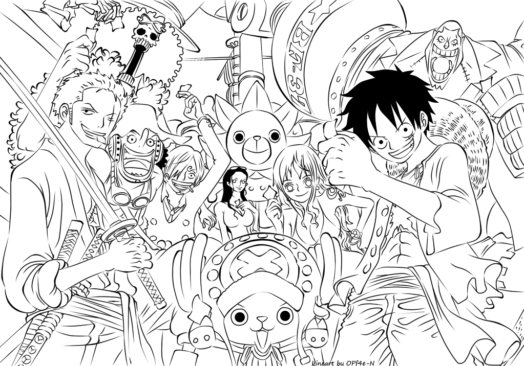 1023x716 One Piece Ten Lineart