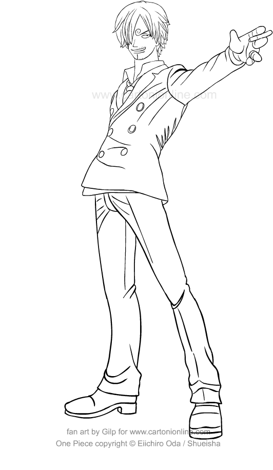 532x916 Drawing Sanji Of One Piece Coloring Page