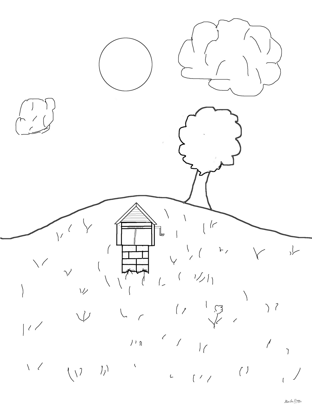 1236x1600 Teaching Myself To Draw A Hill For Cierra, Coloring Page