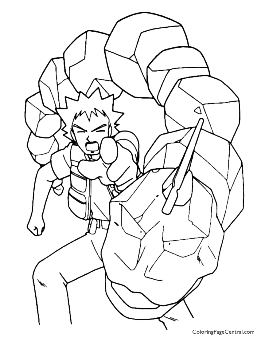 850x1100 Pokemon Brock Coloring Page Coloring Page Central
