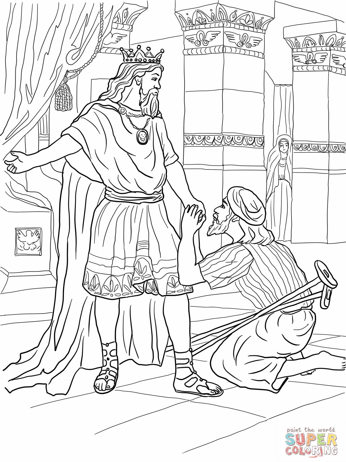 1200x1600 Mephibosheth Coloring Pages David Helps Mephibosheth Coloring