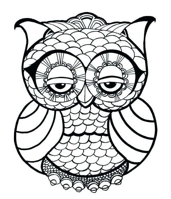 600x699 Free Adult Coloring Pages With Free Owl Coloring Page