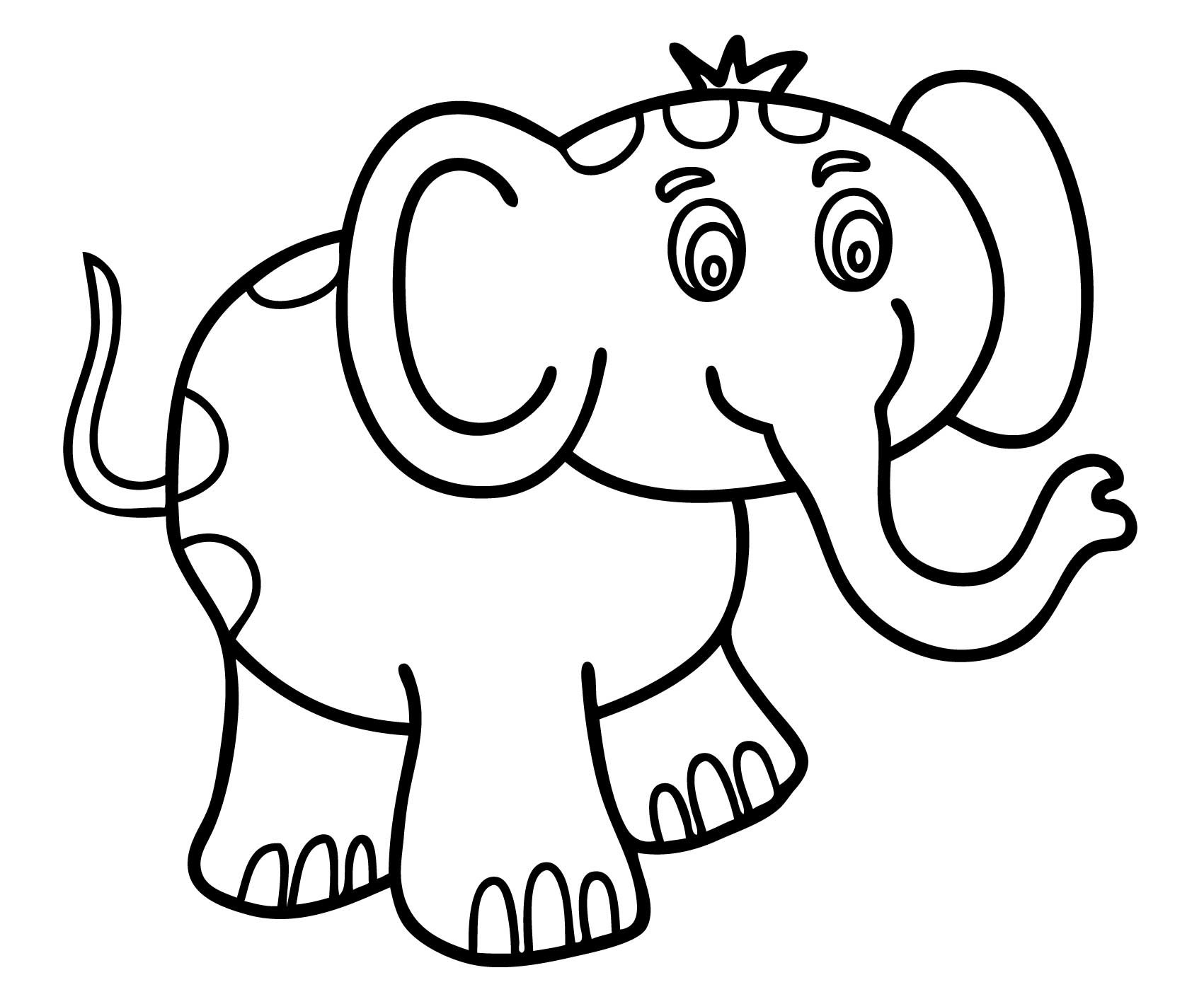 1701x1419 Toddlers Coloring Pages Cartoon Elephant Animals For Kids Unique