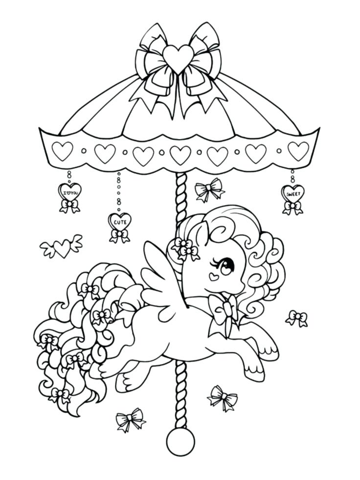 736x981 Open Book Coloring Page Valentine Gift Carousel Pony Open