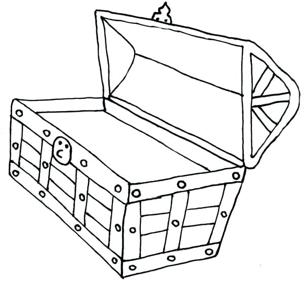 600x554 Imagination Treasure Chest Outline Open Coloring Page Terrific