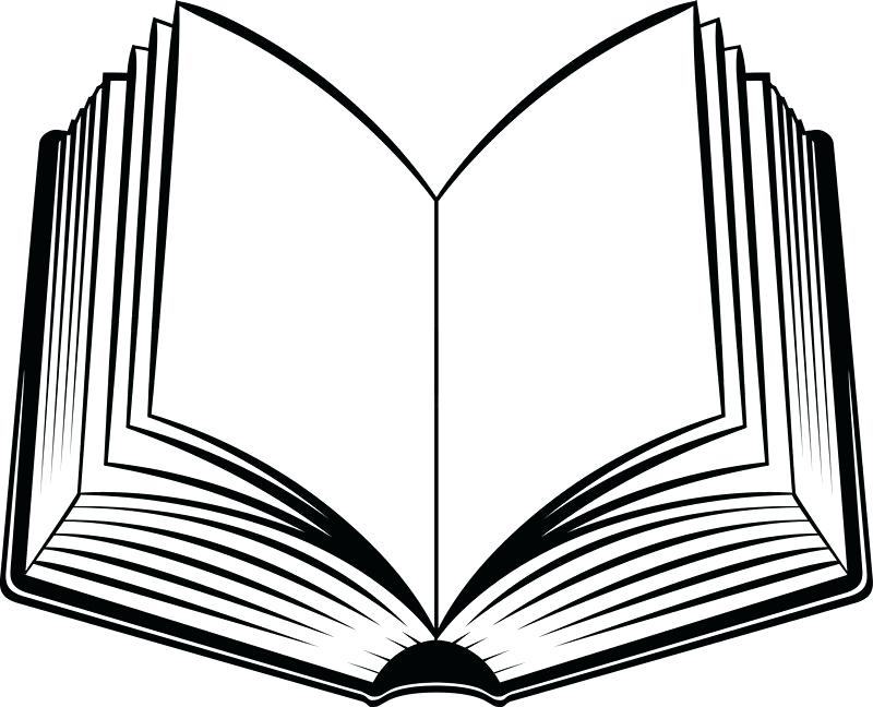 800x648 Open Book Coloring Page