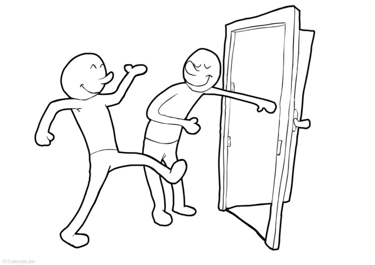 750x531 Coloring Page Hold Door Open