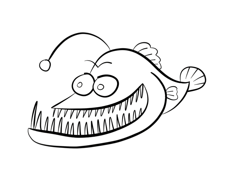 792x612 Angler Fish Coloring Page