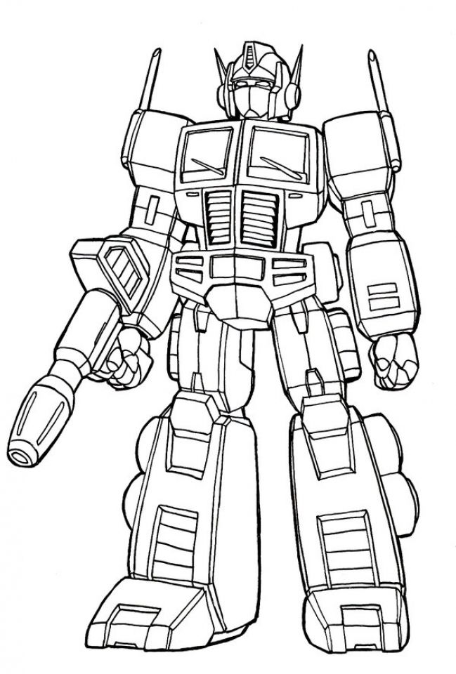 649x960 Optimus Prime Coloring Page