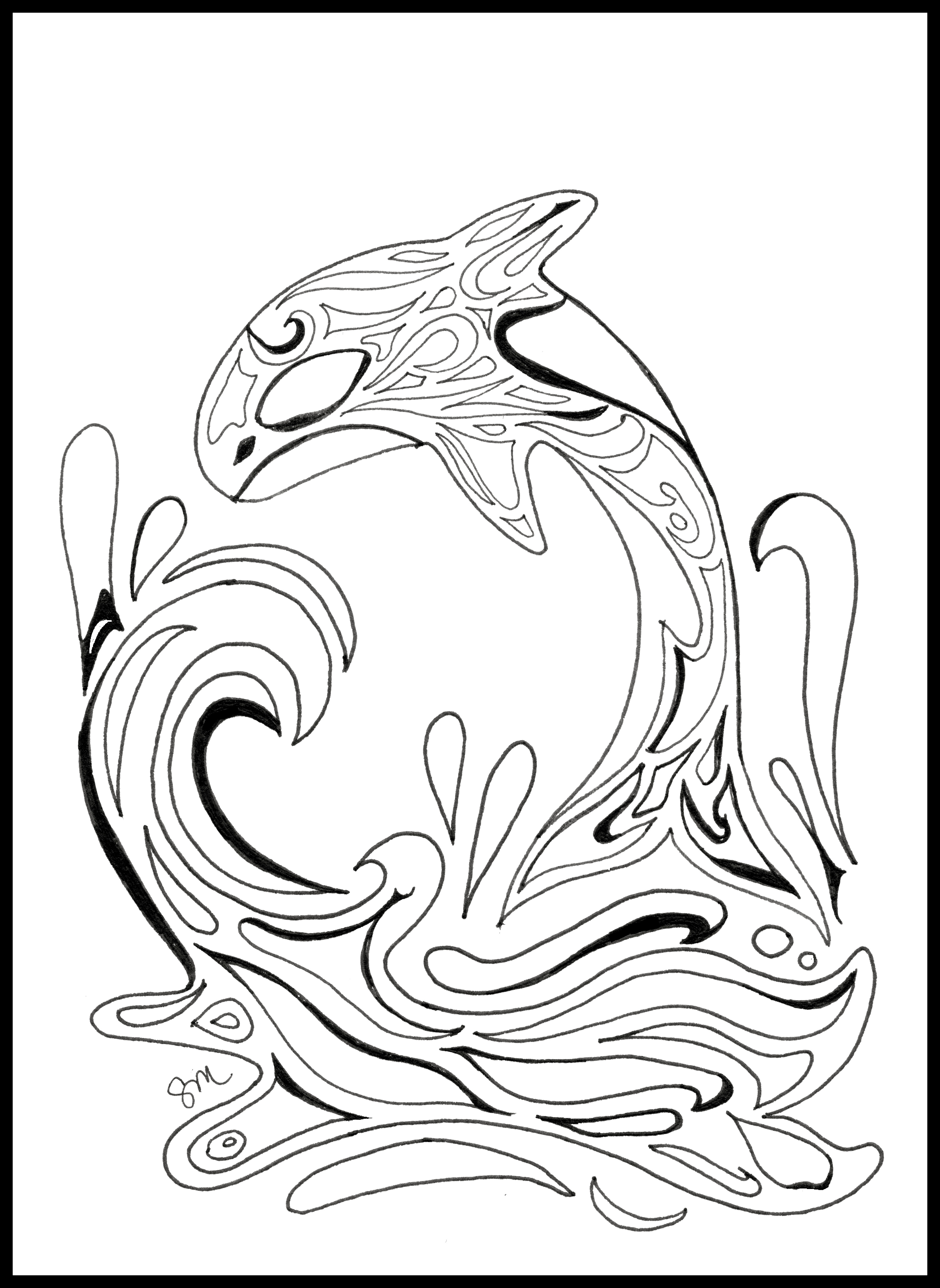 3628x4970 Orca Coloring Pages Free