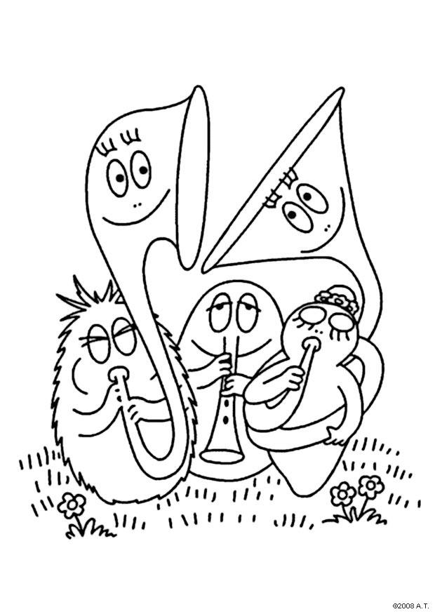 620x875 Coloring Page Barbapapa Orchestra