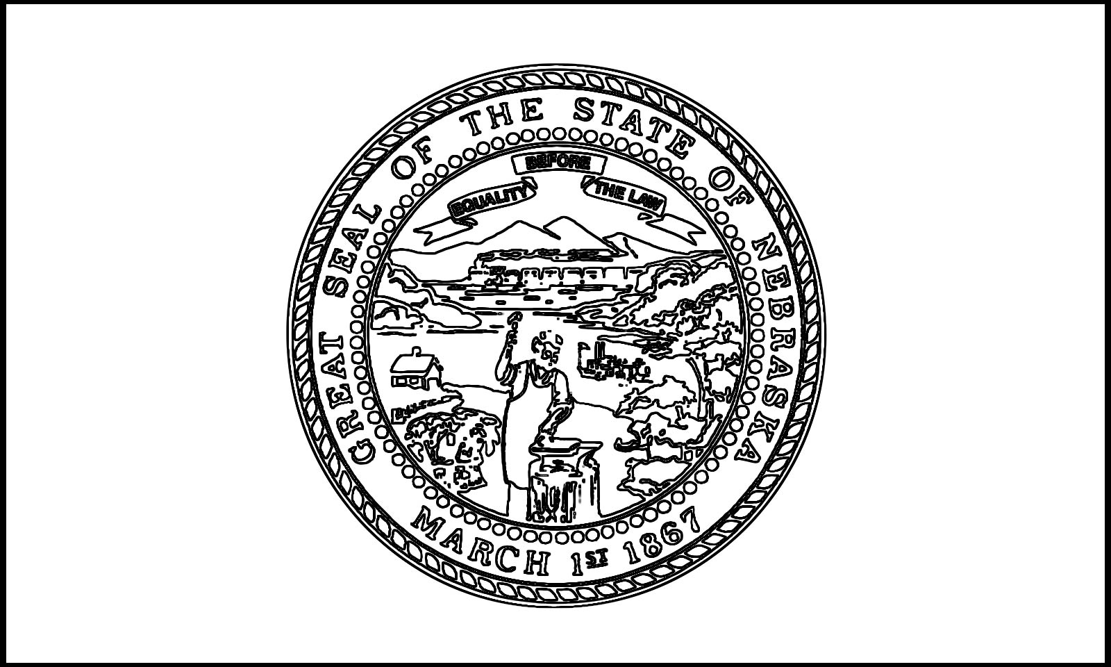 1600x960 Now Oregon State Flag Coloring Page Symbols Fr