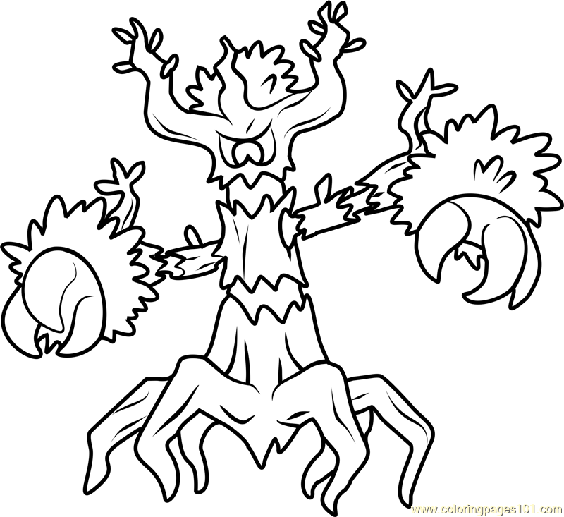 800x733 Trevenant Pokemon Coloring Page