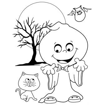 340x340 Silly Ghost Coloring Page Halloween Ideas Oriental