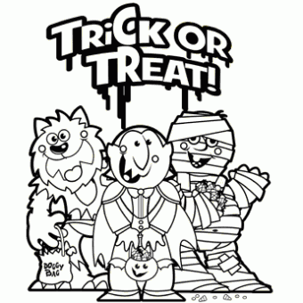 340x340 Trick Or Treat Coloring Page Clip Art Oriental