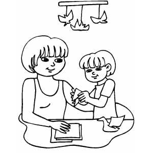 300x300 Learning Origami Coloring Page