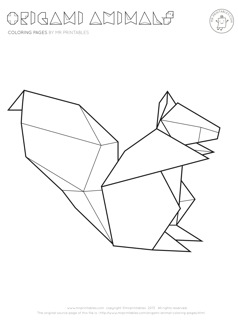 238x320 Origami Animal Coloring Pages