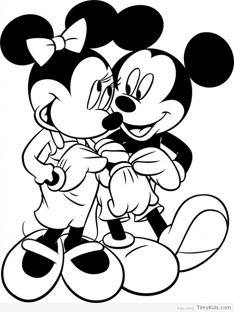 768x1024 Mickey And Minnie Mouse Coloring Pages Timykids
