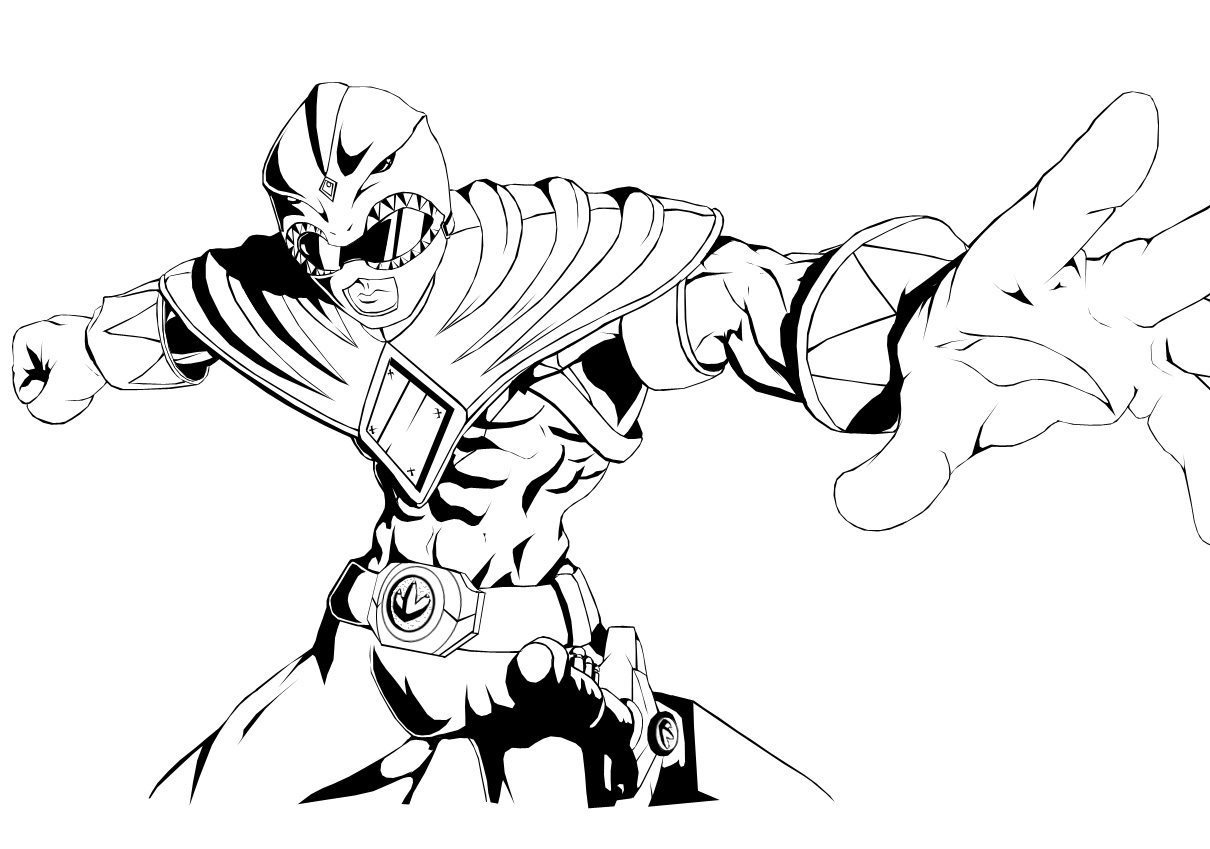 1210x849 Green Power Ranger Coloring Sheet