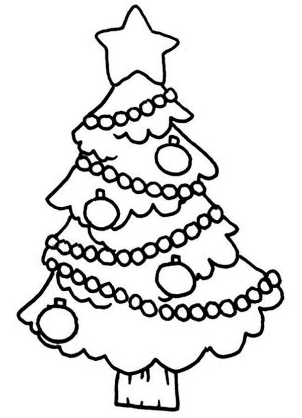 600x831 Christmas Tree Hanging Ornament On Christmas Coloring Page Color