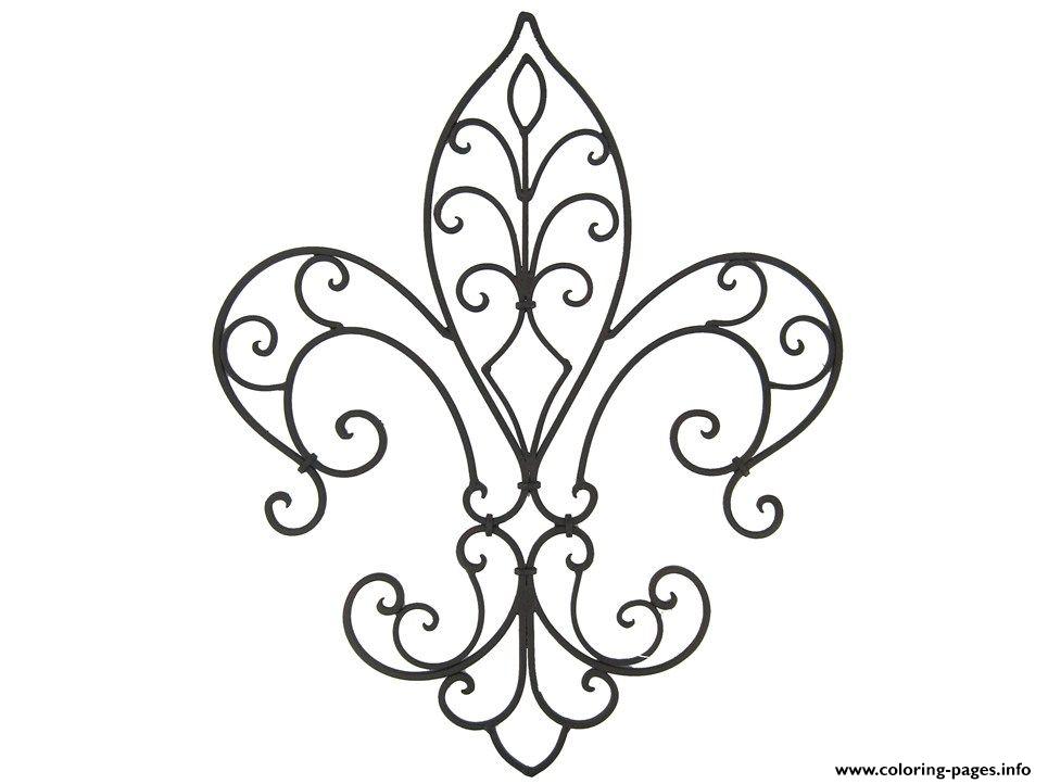 965x722 Largest Fleur De Lis Coloring Page Frilly Pages Printable