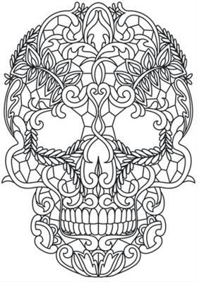279x399 Ornate Skull Colouring In Day Of The Pins Like This