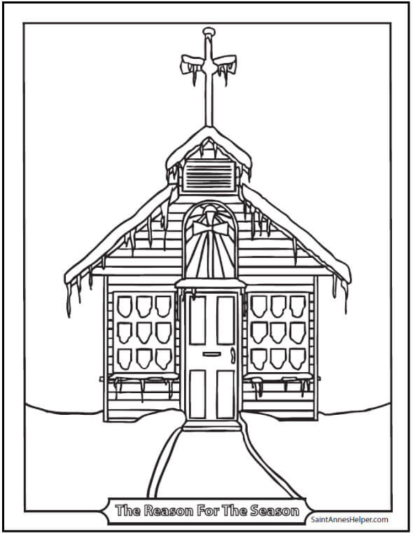 590x762 Church Coloring Pages From Simple To Ornate