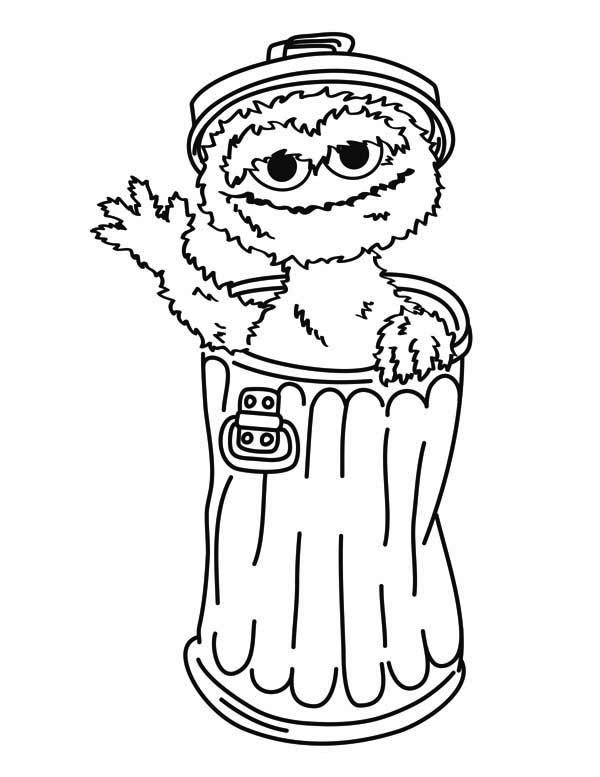 600x777 Oscar The Grouch From Sesame Street Coloring Page Color Luna