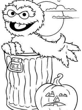 319x425 Sesame Street Halloween Coloring Pages My Family Fun Sesame Street