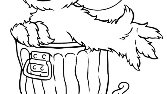 585x329 Oscar The Grouch Coloring Pages Halloween Colorings