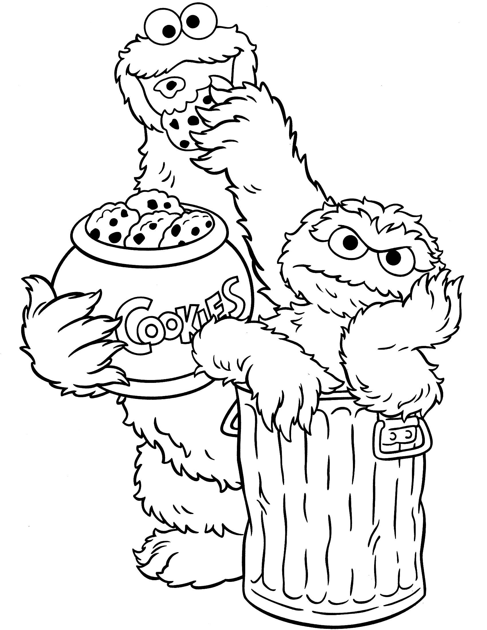 1700x2200 Oscar The Grouch Coloring Pages Collection Coloring For Kids