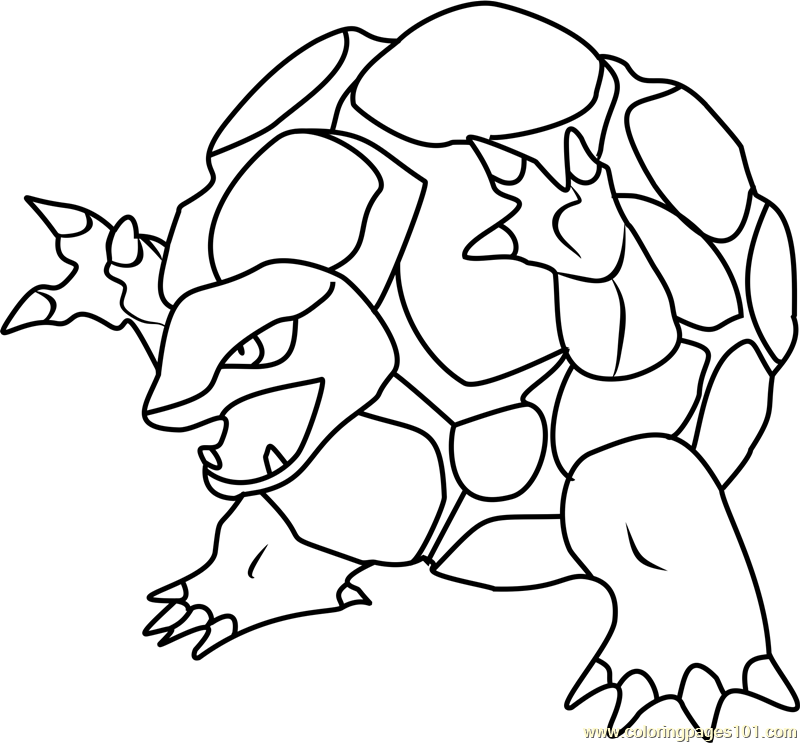 800x743 Golem Pokemon Coloring Page