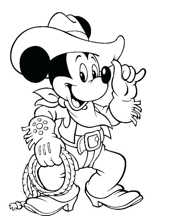 595x743 Cowboys Coloring Pages Mickey Mouse Wear Cowboy Coloring Pages