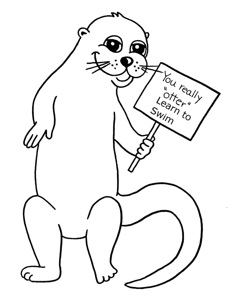 783x1024 Otter Coloring Pages Animal Swimming Page Adventure Swim Get Bubbles