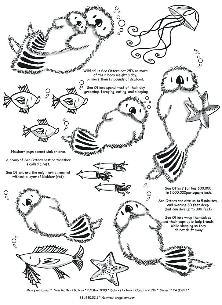 727x1000 Sea Otter Coloring Pages Otter Fun Facts Sea Otter Colouring Pages