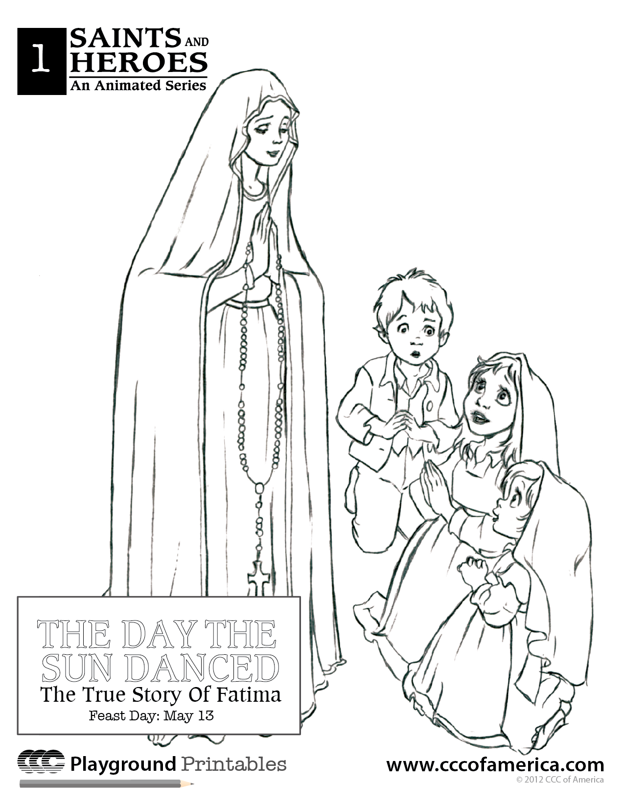 1275x1650 Our Lady Of Fatima Coloring Books Entertain