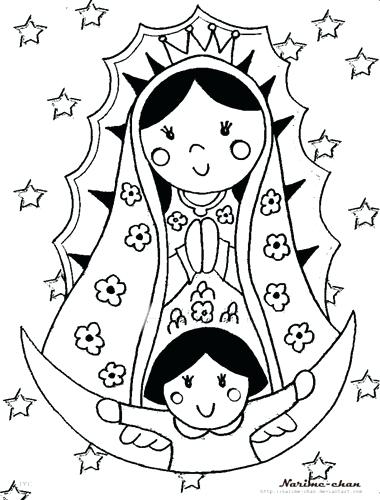 380x500 Our Lady Of Guadalupe Coloring Pages Goodjelly Co Throughout Page