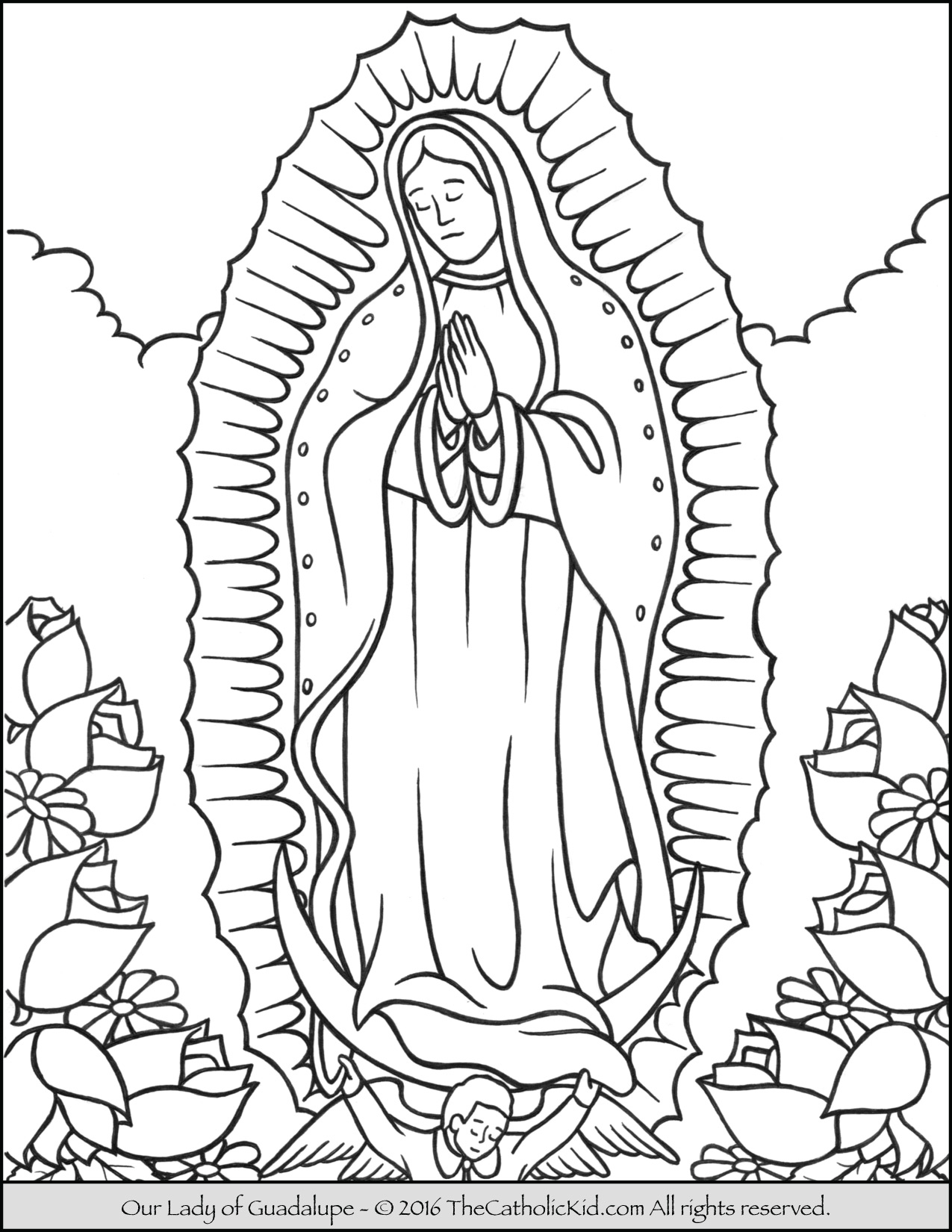 1275x1650 Our Lady Of Guadalupe Coloring Page