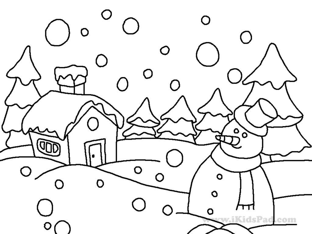 1024x768 Outdoor Scene Coloring Pages Winter Scene Coloring Pages Printable