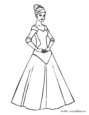 364x470 Princess Dress Coloring Pages