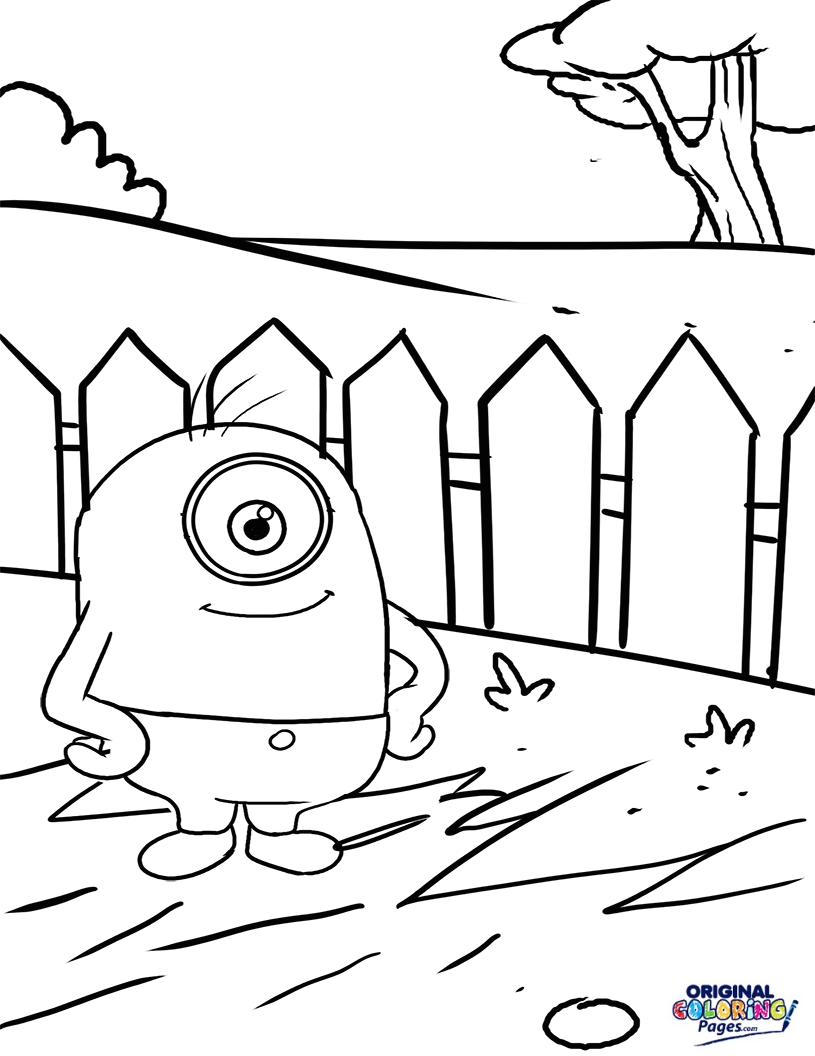 815x1056 Minion Playing Outside Coloring Page Coloring Pages Original