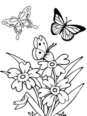 300x400 Printable Spring Coloring Pages Butterfly, Spring And Crafts