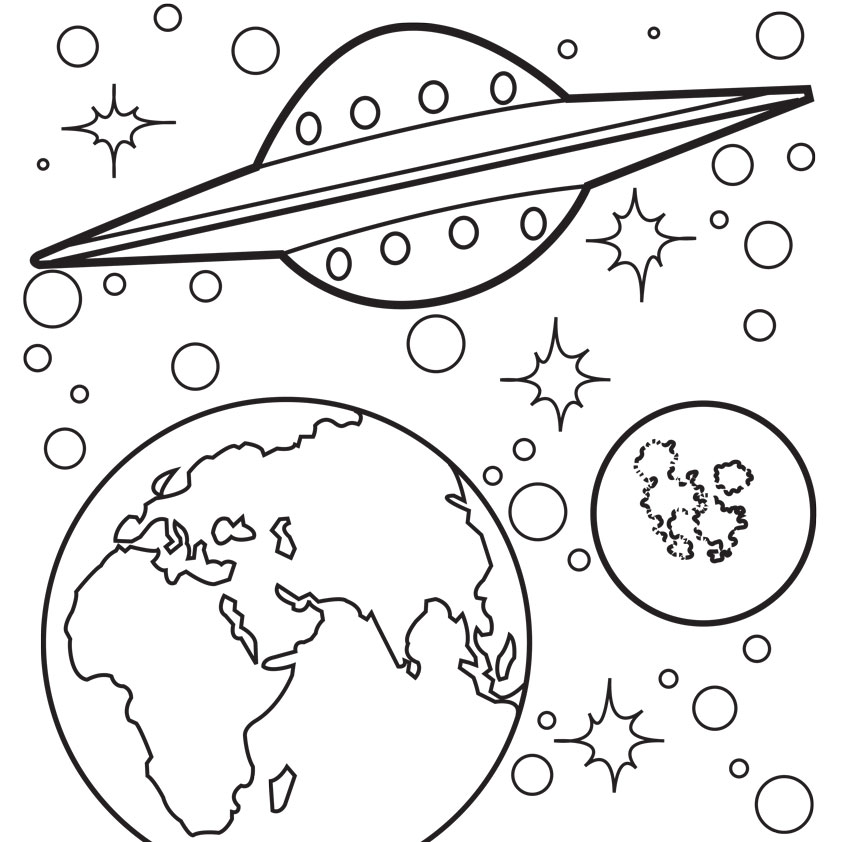 842x842 Outer Space Coloring Pages Free